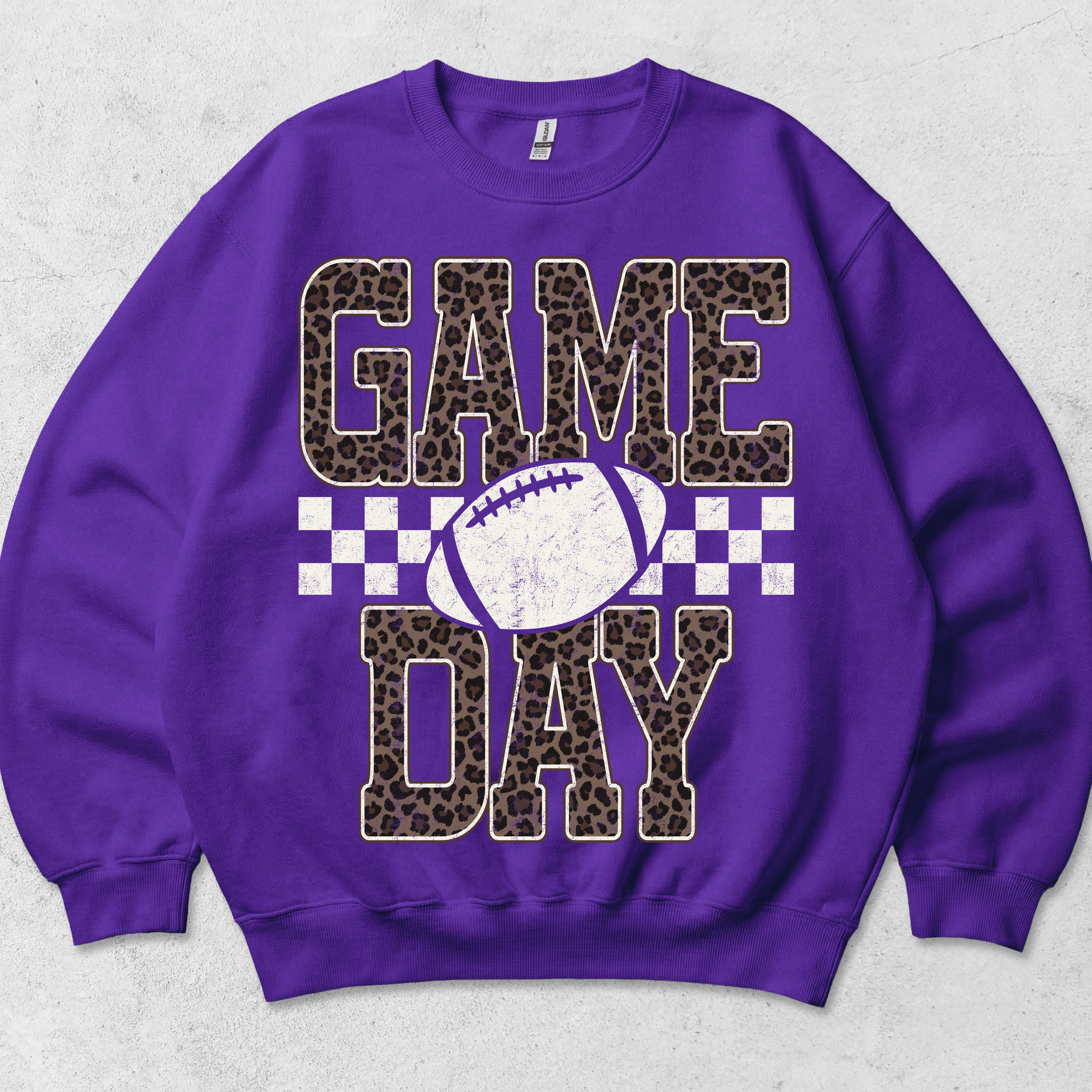 Leopard game day graphic crewneck sweatshirt