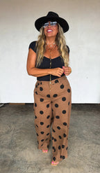 PREORDER- MOCHA DOT DENIM JEANS