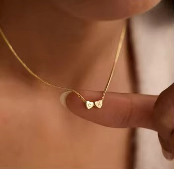 Custom heart initial necklace