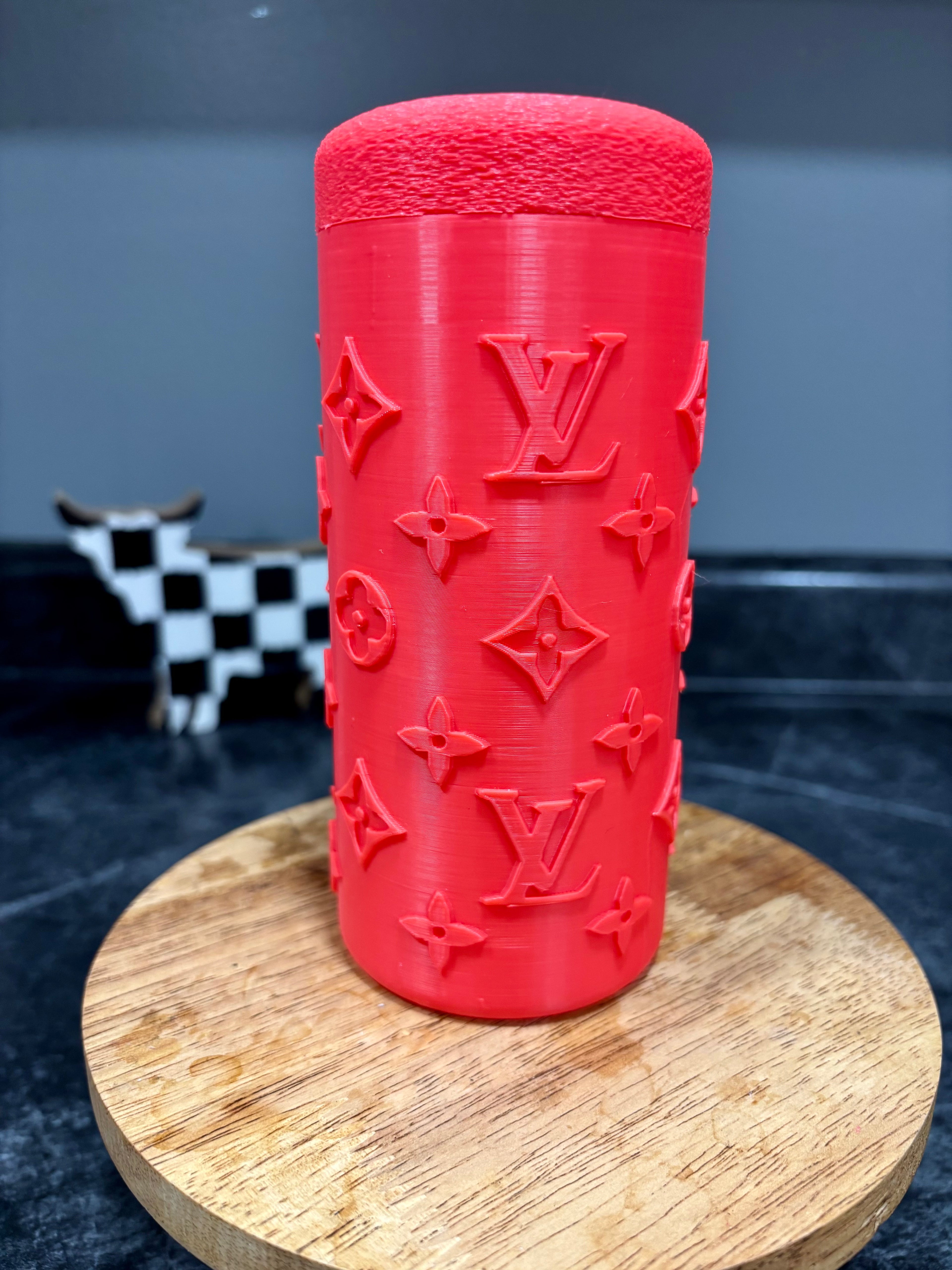 Red/Coral LV can koozie