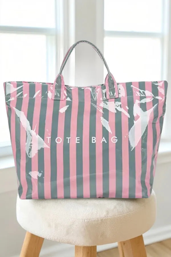 Preorder Large Capacity Travel Casual Striped Tote Bag - TAT 2-4weeks