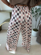 PREORDER Flowy Wide-Leg Pants in Mulled Berry Checkered