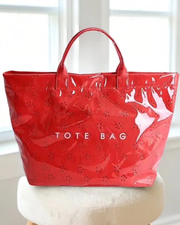 ETA 6/12 - Red Eyelet Tote Bag