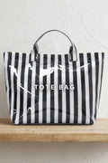ETA 6/5 - Black and White Striped Tote Bag