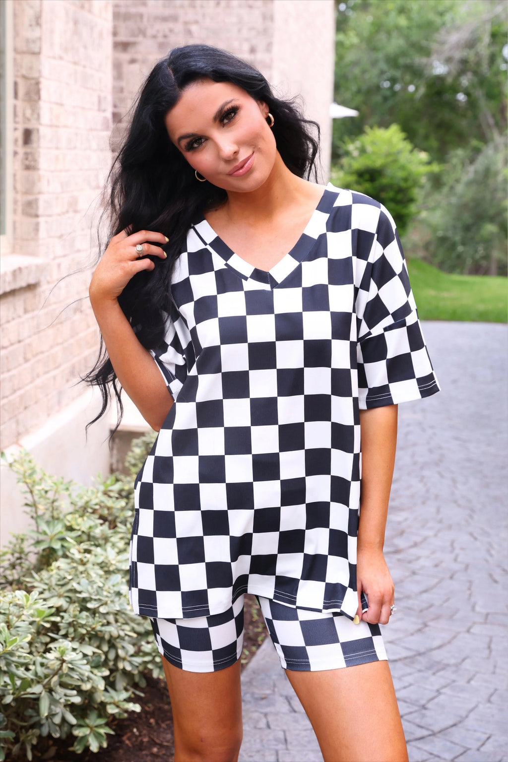 All Day Biker Set- Checkerboard Checkered