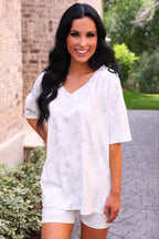 All Day Biker Set- White Chloe Camo