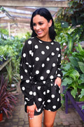 Luna Luxe Pullover Set - After dark polkadot