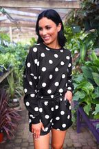 Luna Luxe Pullover Set - After dark polkadot