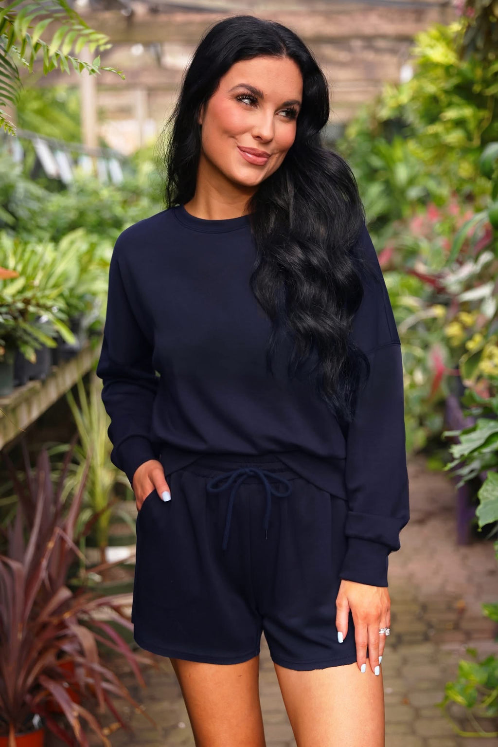 Luna Luxe Pullover Set - Navy