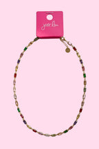 Rainbow Baguette Necklace