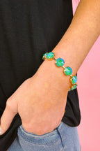 Blue Lagoon Round Crystal Bracelet