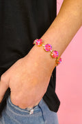 Pink Paradise Round Crystal Bracelet