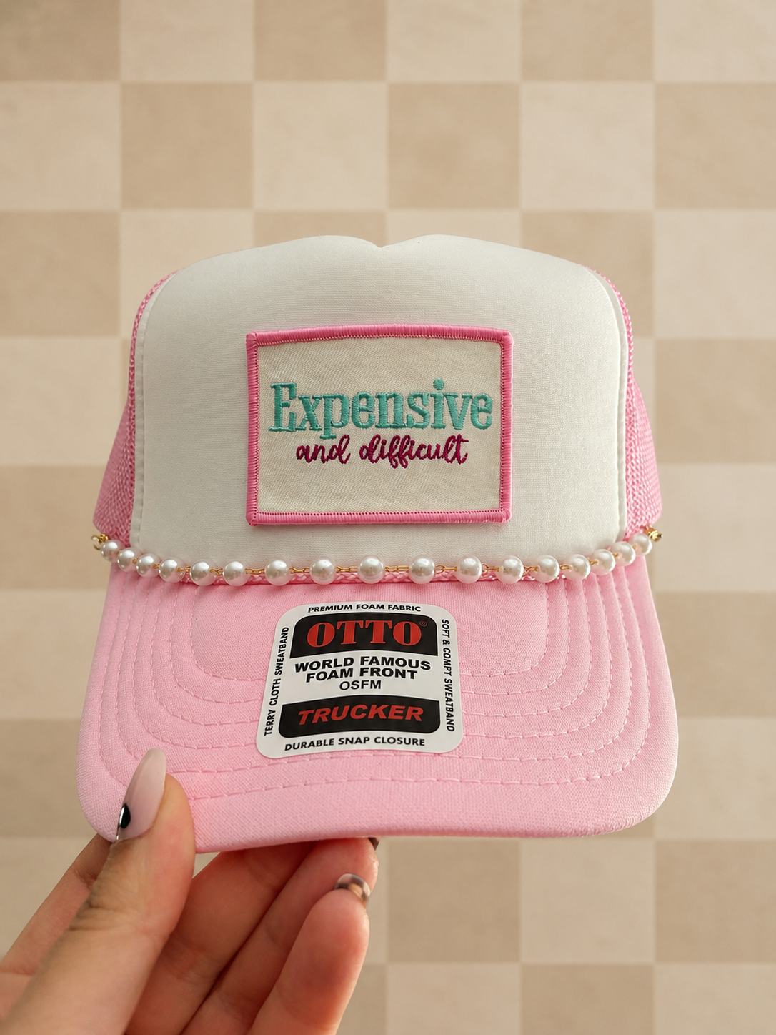 Expensive and difficult trucker hat