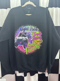 Night rides, side by side graphic crewneck sweatshirt