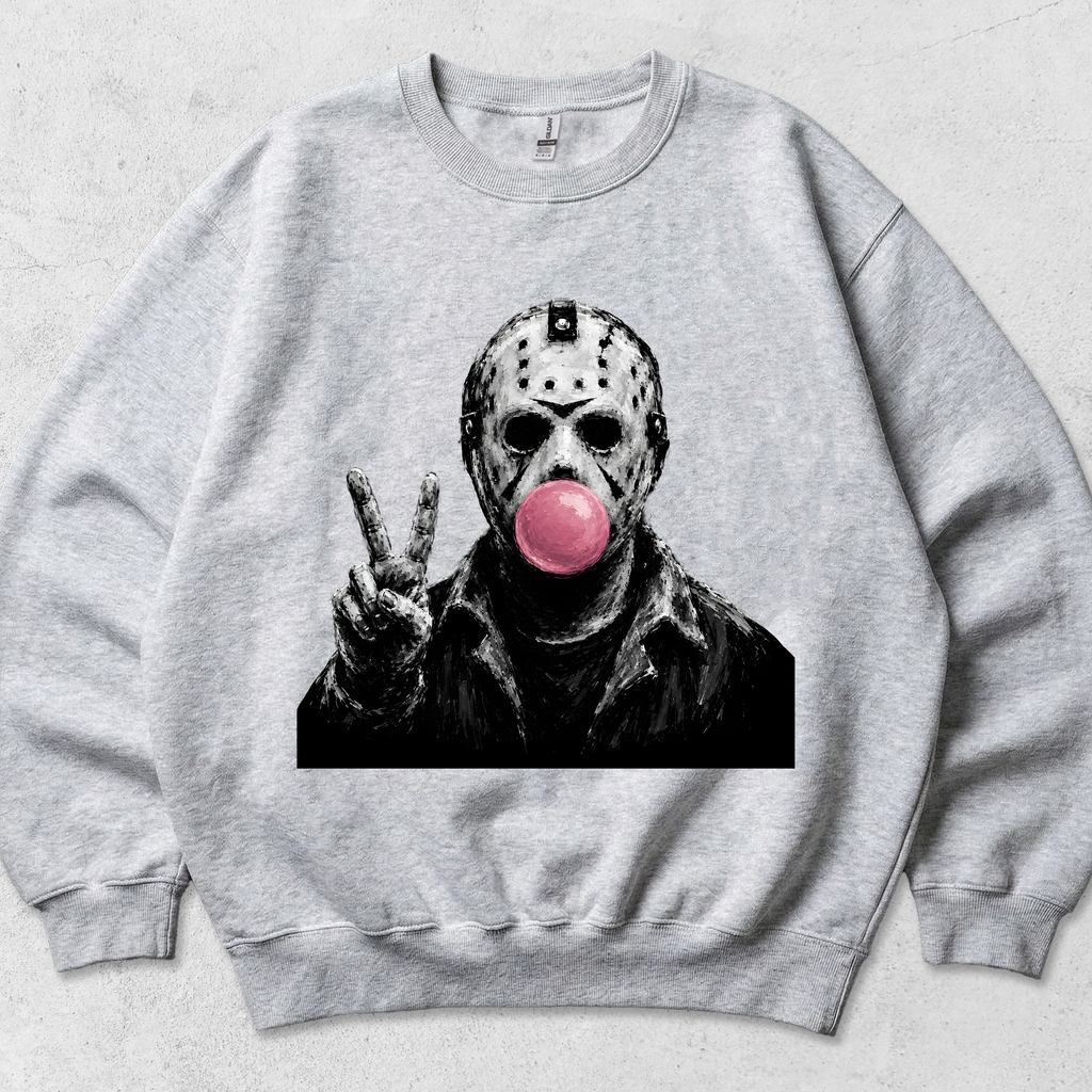jason voorhees graphic crewneck sweatshirt