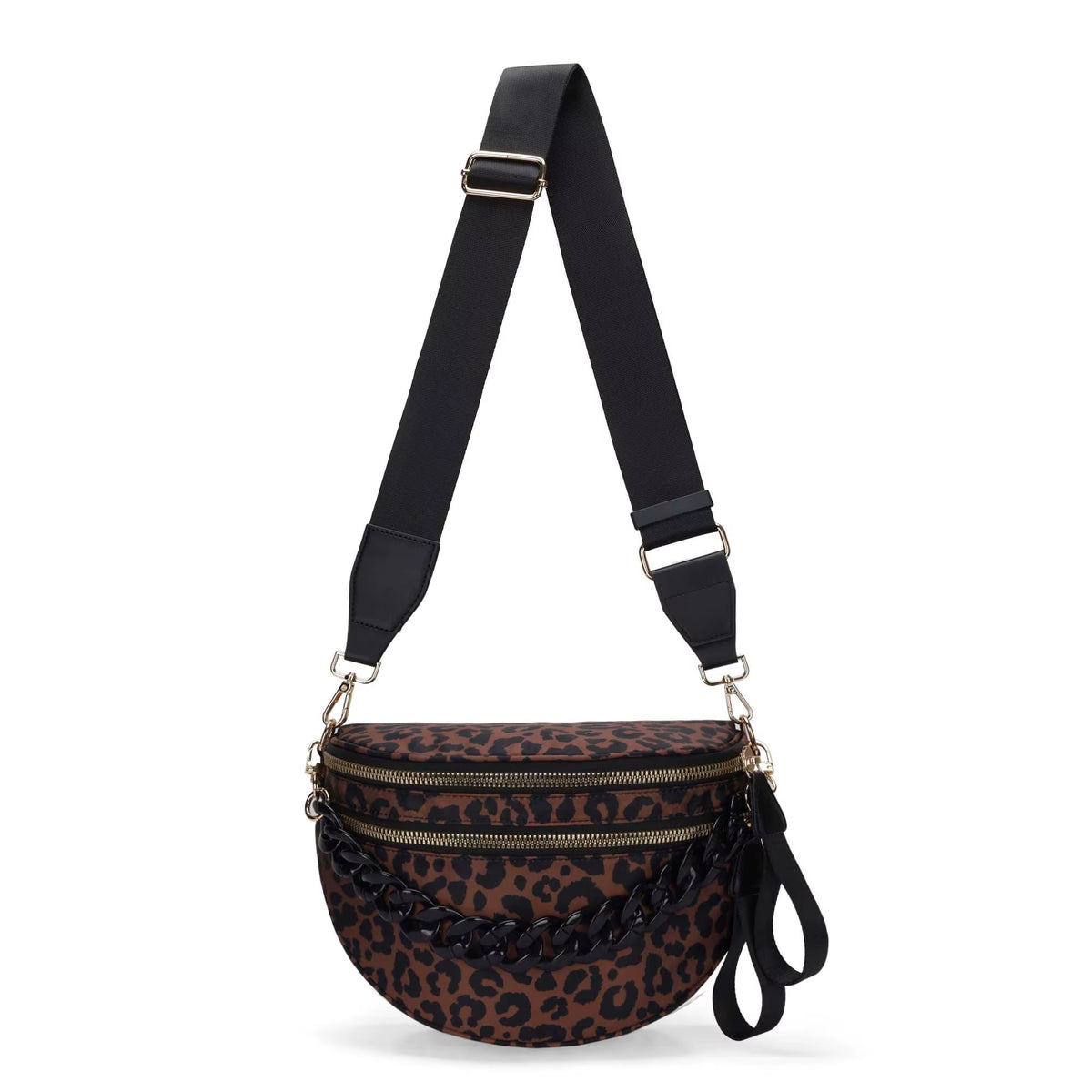 Brown leopard print crossbody bum bag