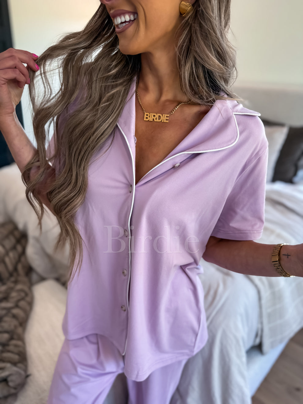 PREORDER Short Sleeve PJ Set in Sugar Plum Scoop (sold as set) SS