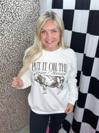 Put it on the farm account graphic crewneck sweatshirt