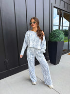 PREORDER Free Flow Off Shoulder Top in Silver Skies Camo