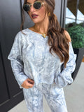 PREORDER Free Flow Off Shoulder Top in Silver Skies Camo