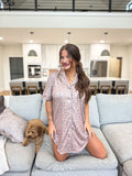 PREORDER Tee Sleep Dress in Toasted Toffee Leopard