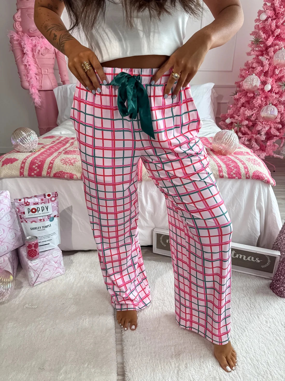 PREORDER Stretchy Lounge Pants 2.0 in Pinkmas Plaid