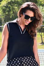 Preorder Everyday Polo Tank- After Dark Polka Dot