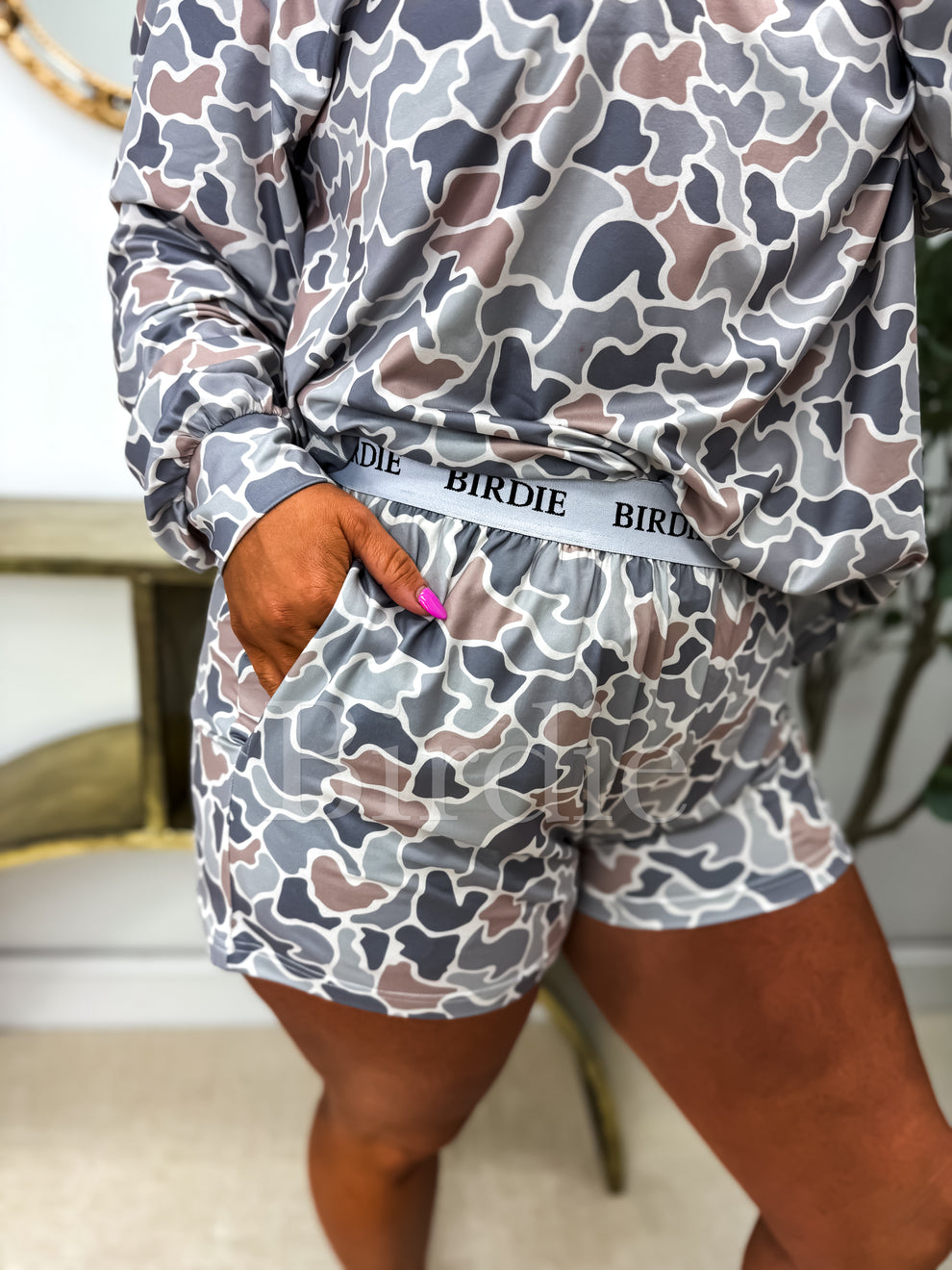 Gray Duck Camo Two Piece Long Sleeve Boxer Set (SOLD AS SET)