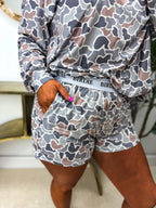 Gray Duck Camo Two Piece Long Sleeve Boxer Set (SOLD AS SET)