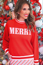Red Merry Jacquard Knit Sweater