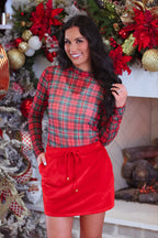 Velvet Hour Skort- Red