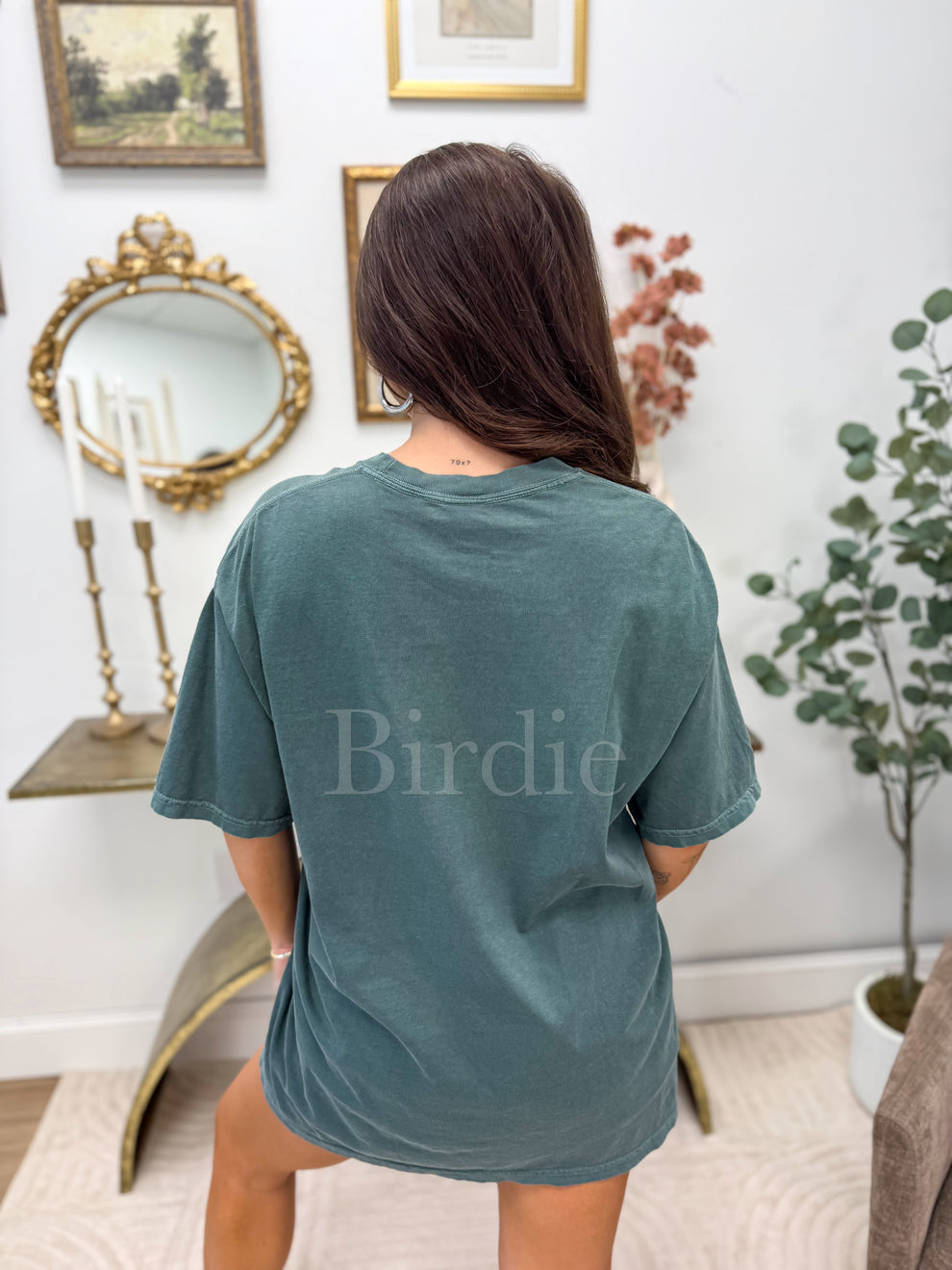 Faith Over Fear Graphic Tee on Blue Spruce