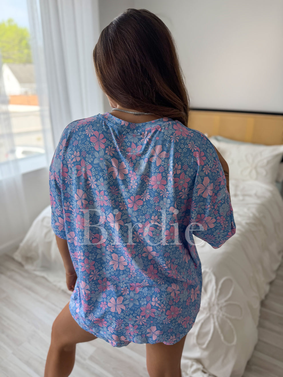 Tee Boxer Short Set in Bluebell Blush (Sold as Set)