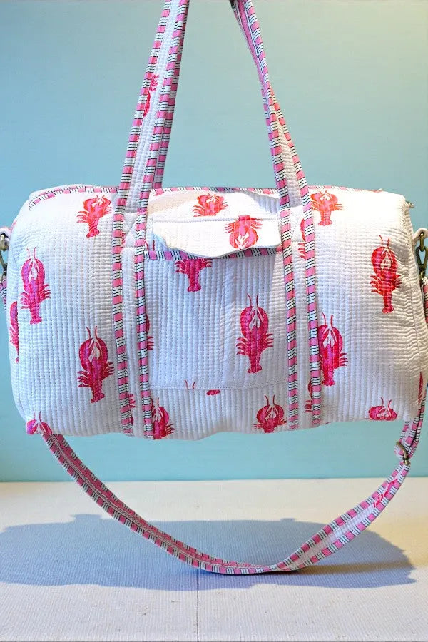 Coastal Catch Lobster Print Duffel Bag