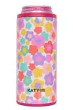 Groovy Multicolored Flowers Slim Can Cooler