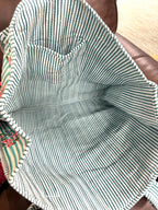 Cottage Garden Blue Striped Tote Bag
