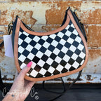 Brim Checkered Leather Purse