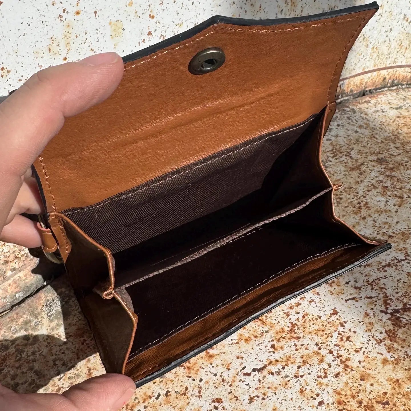 Black Pink or Brown Checkered Small Wallet