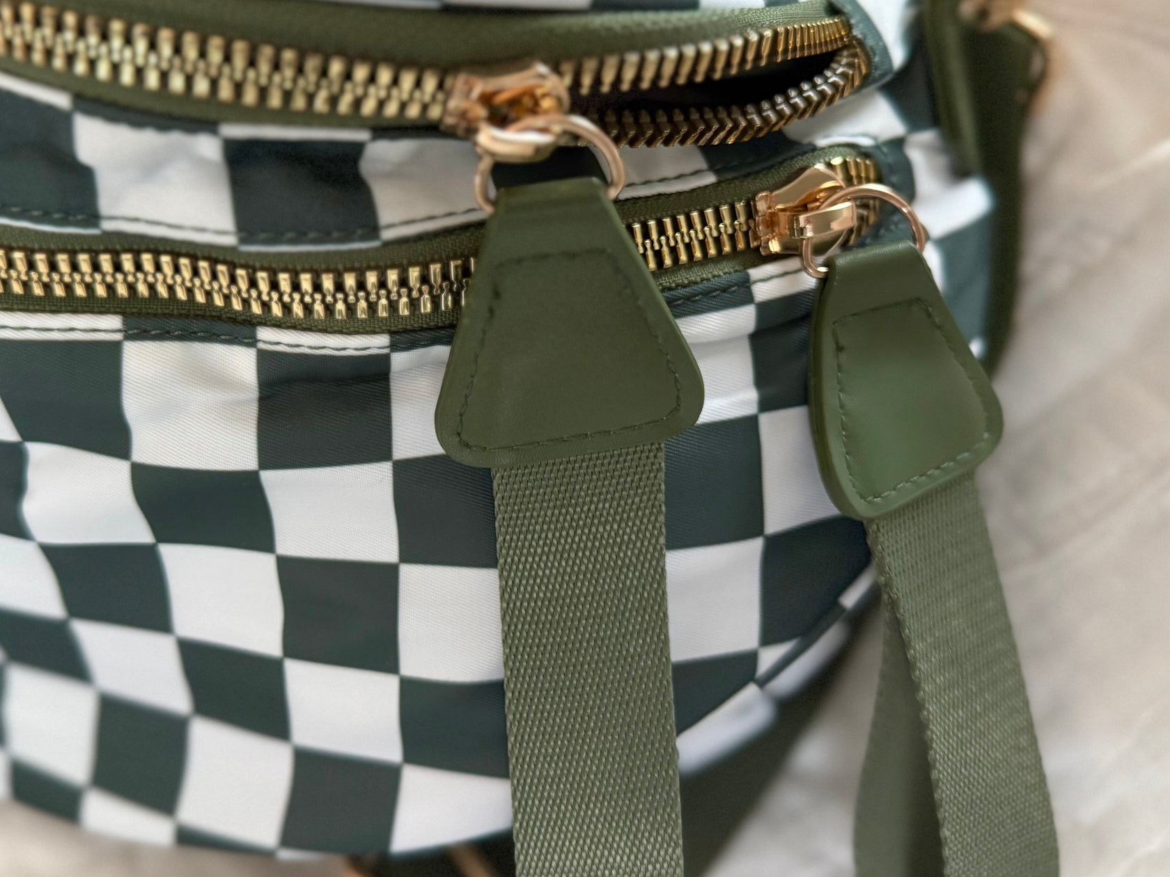 Farah Fanny Bum Bag - Green & White Checkered