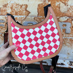 Prairie Doll Checkered Leather Purse