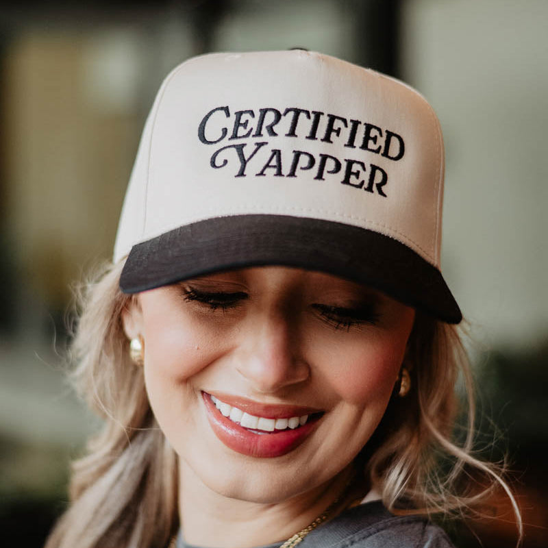Certified Yapper Two-Toned Vintage Hat