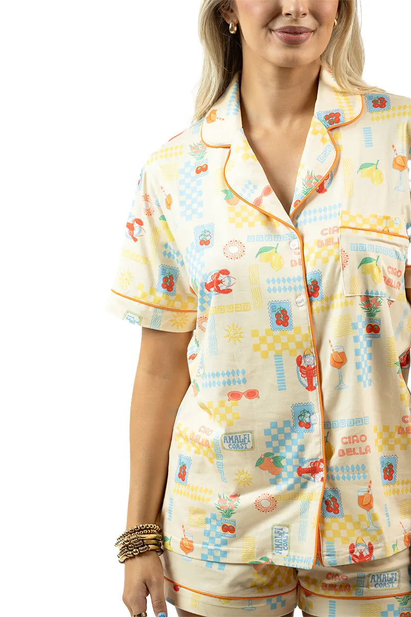 Italian Summer Pajama Short Set