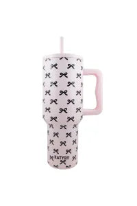 Black & Pink Mini Coquette Bows 38 Oz Tumbler