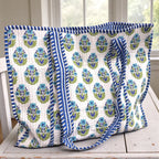 Emma Blue and White Floral Tote Bag