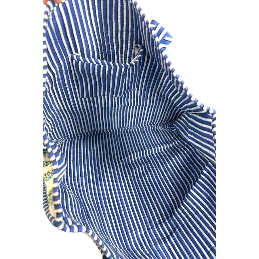 Emma Blue and White Floral Tote Bag