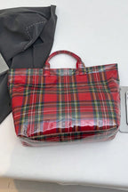 Orchid Eyelet Flower Pattern PVC Glossy Waterproof Tote Bag