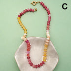 Natural Stone Semi-Precious Glass Mixed Necklace