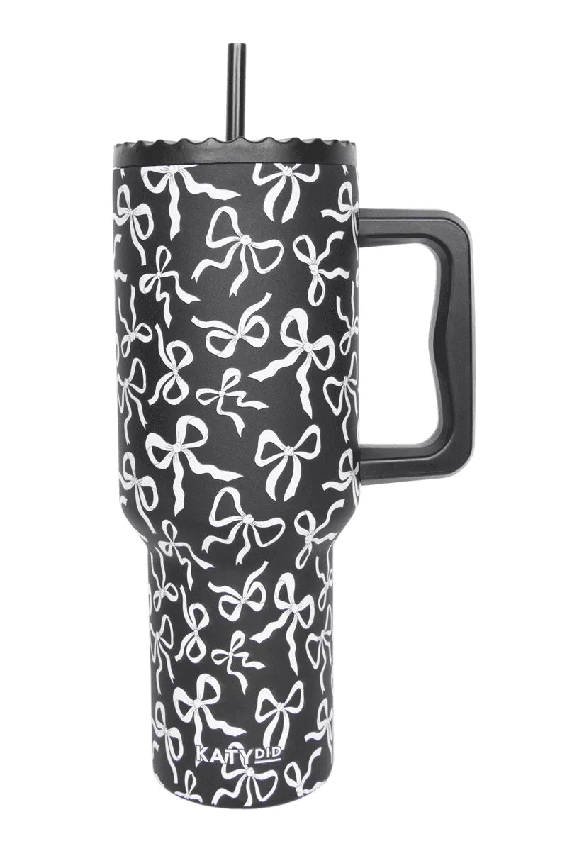 Black & White Bows Design Tumbler Cup