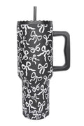 Black & White Bows Design Tumbler Cup