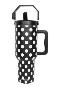 Black & White Polka Dots Tumbler Cup